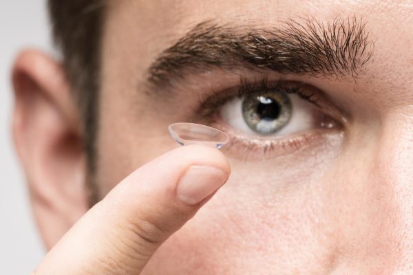 man-holding-eye-contact